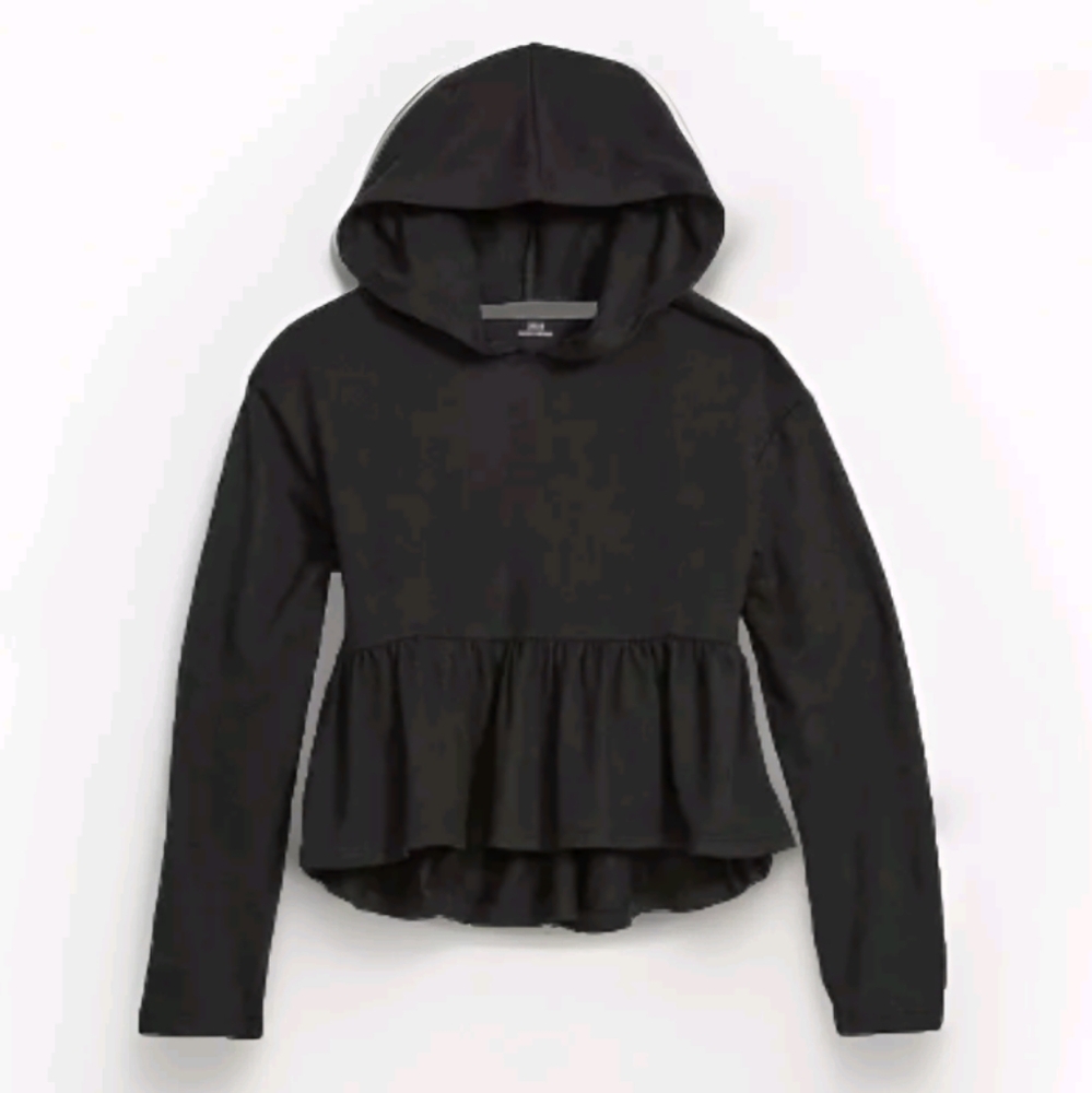Maurices Girls Peplum Hoodie Black Size Large 11-12